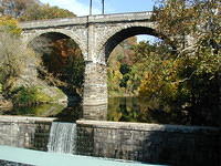Railroad Bridge over the Wissahickon Creek at Ridge Ave. Philadelphia, Penna. Taken October 2000 as Karl painted it.